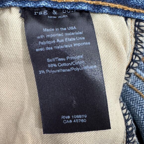 rag & bone Jeans Womens 24 Blue High Waist Flared Leg Stretch Denim Made in USA - Picture 10 of 11